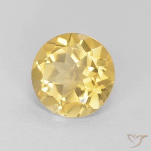 Citrino amarelo natural 1,58ct, corte redondo, VVS