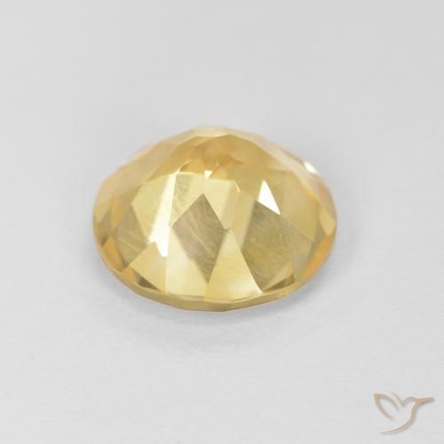 Citrino amarelo natural 1,58ct, corte redondo, VVS