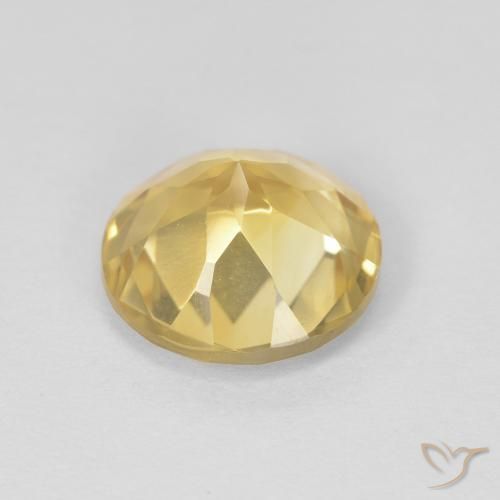 Citrino Amarelo Dourado Claro Natural 1.69ct, Redondo, VVS
