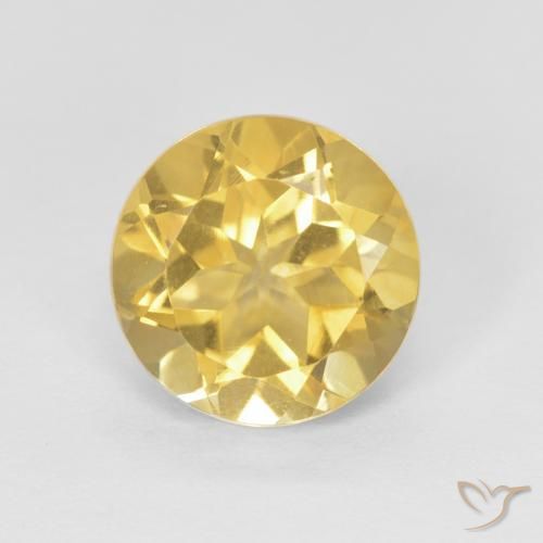 1.98ct Natural Amarelo Dourado Claro Citrino, Redondo, VVS