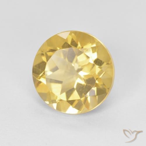 Citrino Amarelo Dourado Claro Natural 1.98ct, Redondo, VVS