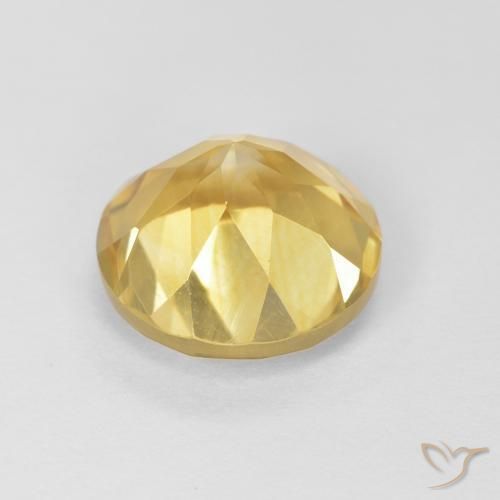 Citrino Amarelo Dourado Claro Natural 1.98ct, Redondo, VVS