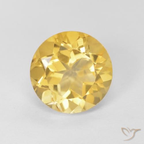 1.96ct Natural Luz Dourada Citrino, Redondo, VVS