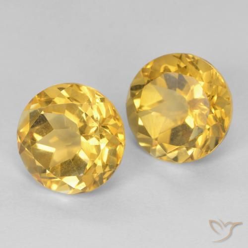 Pedras preciosas de Citrino Dourado natural de 3.89 ct, Redondo, VVS-VS