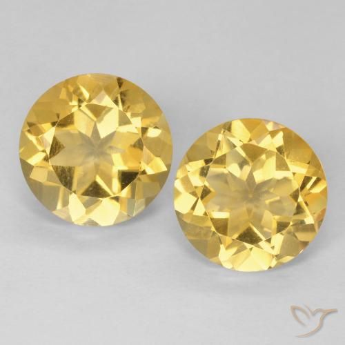 3.71ctw Natural Ouro Citrino, Redondo, VVS-VS