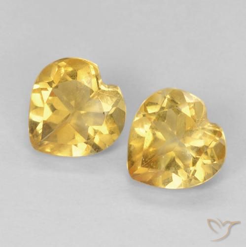 1.41ctw Natural ouro médio Citrino, Coração, VVS-VS