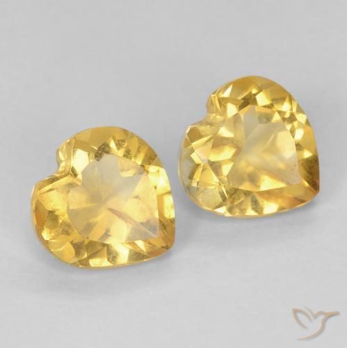 Pedras preciosas de Citrino ouro médio natural de 1.41 ct, Coração, VVS-VS