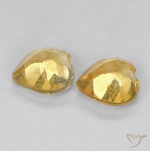 Pedras preciosas de Citrino ouro médio natural de 1.41 ct, Coração, VVS-VS