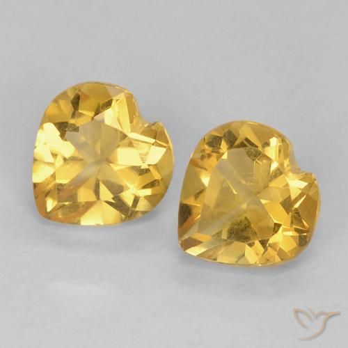 1.39ctw Natural Dourado Citrino, Coração, VVS-VS