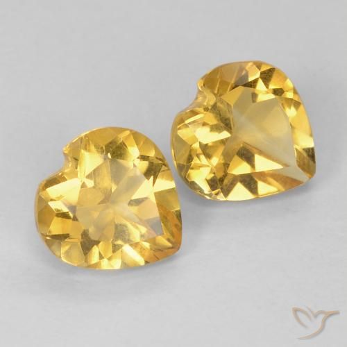 Pedras preciosas de Citrino Dourado natural de 1.39 ct, Coração, VVS-VS