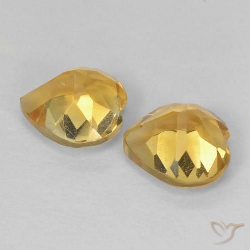Pedras preciosas de Citrino Dourado natural de 1.39 ct, Coração, VVS-VS