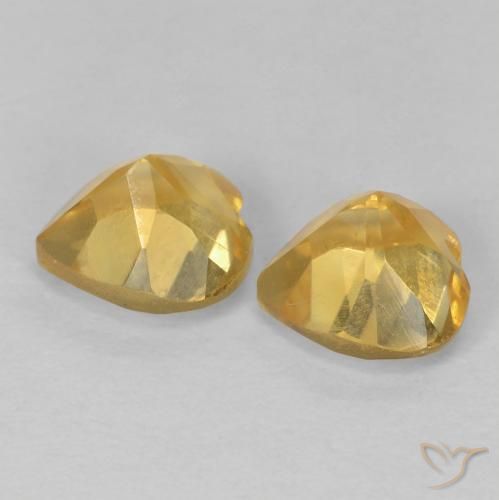 Pedras preciosas de Citrino Dourado natural de 1.54 ct, Coração, VVS-VS