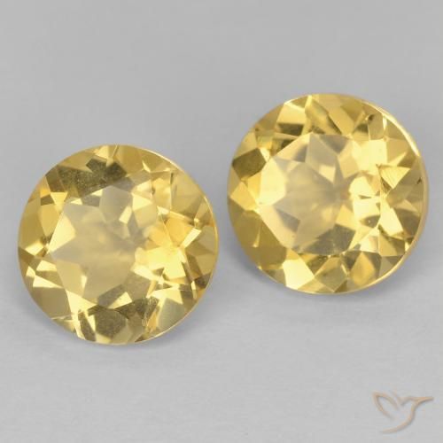 Pedras preciosas de Citrino Dourado natural de 3.71 ct, Redondo, VVS