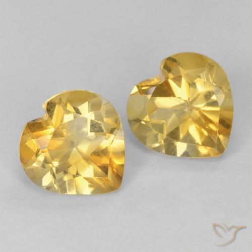 Pedras preciosas de Citrino Ouro natural de 1.33 ct, Coração, VVS-VS