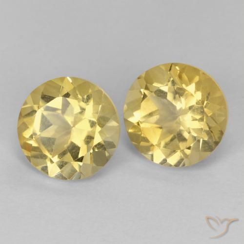 Pedras preciosas de Citrino Luz amarela natural de 2.39 ct, Redondo, VVS-VS
