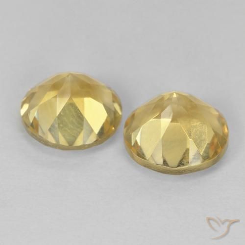 Pedras preciosas de Citrino Luz amarela natural de 2.39 ct, Redondo, VVS-VS