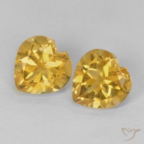 1.46ctw Natural Dourado Citrino, Coração, VVS