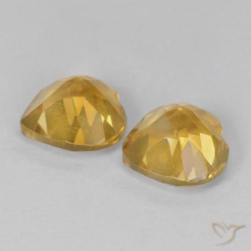 Pedras preciosas de Citrino Dourado natural de 1.46 ct, Coração, VVS