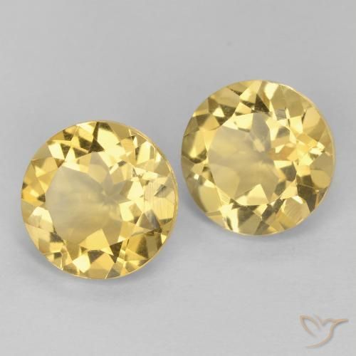 Pedras preciosas de Citrino Dourado natural de 3.72 ct, Redondo, VVS
