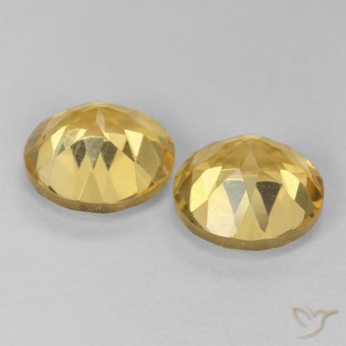 Pedras preciosas de Citrino Dourado natural de 3.72 ct, Redondo, VVS