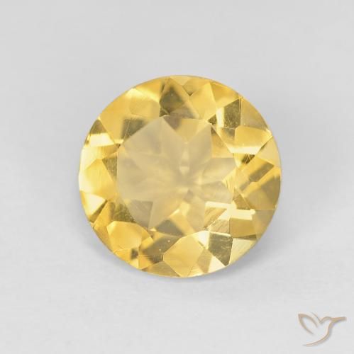 1.64ct Natural ouro médio Citrino, Redondo, VVS
