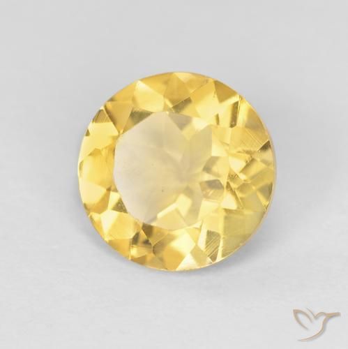 Citrino ouro médio Natural 1.64ct, Redondo, VVS