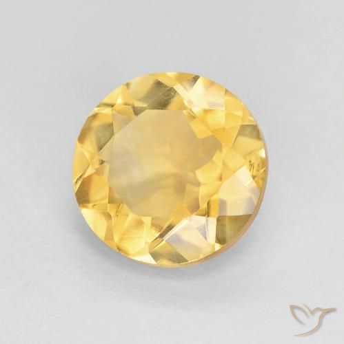 Citrino ouro médio Natural 1.73ct, Redondo, VVS-VS