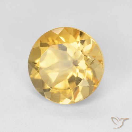 Citrino ouro médio Natural 2.01ct, Redondo, VVS-VS