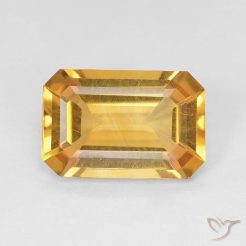 3.36ct Natural Laranja Dourado Profundo Citrino, Corte Esmeralda, VS