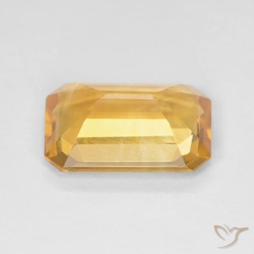 Citrino Laranja Dourado Profundo Natural 3.36ct, Corte Octógono / Esmeralda, VS