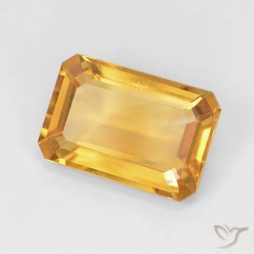 Citrino Laranja escuro-dourado Natural 3.51ct, Corte Octógono / Esmeralda, VVS-VS