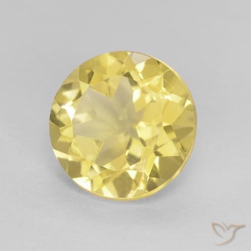 Citrino Amarelo Dourado Claro Natural 1.82ct, Redondo, VVS