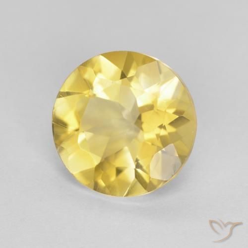 Citrino amarelo médio Natural 1.60ct, Redondo, VVS
