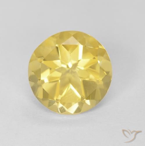 1.57ct Natural amarelo médio Citrino, Redondo, VVS