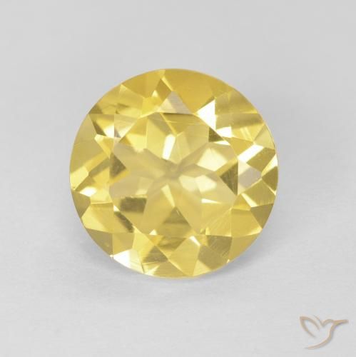 1.69ct Natural amarelo médio Citrino, Redondo, VVS