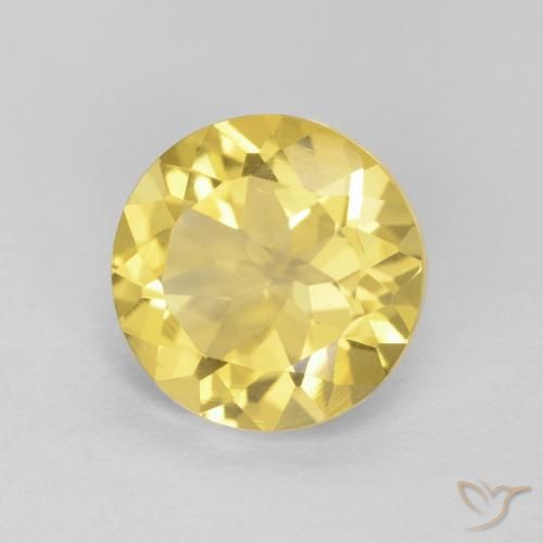 Citrino amarelo médio Natural 1.69ct, Redondo, VVS