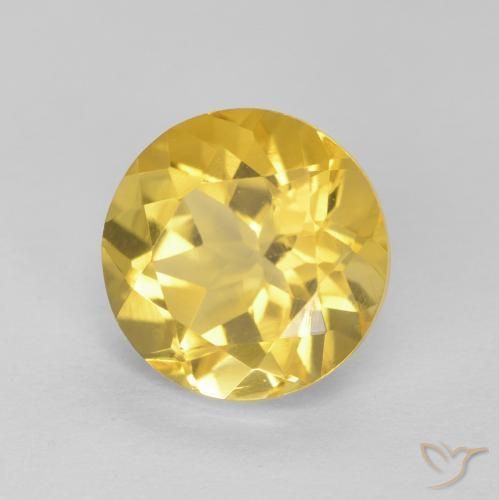 Citrino amarelo médio Natural 1.79ct, Redondo, VVS