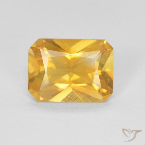 1.20ct Natural ouro brilhante Citrino, Corte Esmeralda, VVS-VS