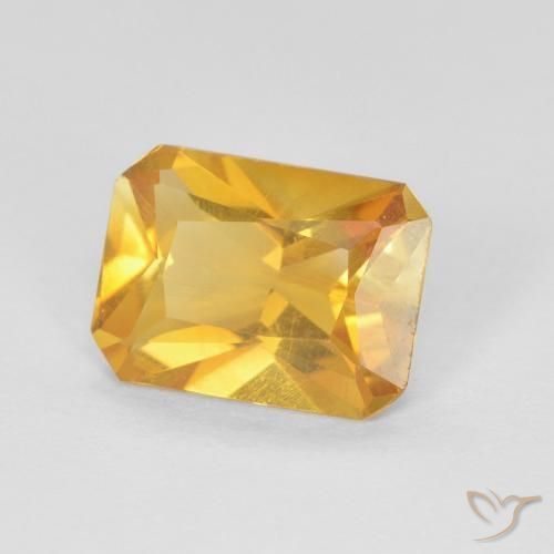 Citrino ouro brilhante Natural 1.20ct, Corte Octógono / Esmeralda, VVS-VS