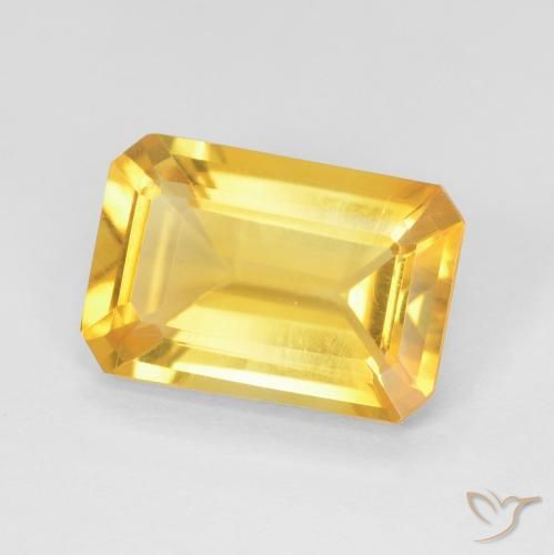 Citrino ouro médio Natural 3.45ct, Corte Octógono / Esmeralda, VVS-VS