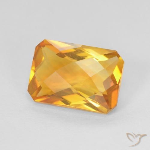 2.52ct Natural Laranja-Ouro Citrino, Corte Esmeralda, VVS