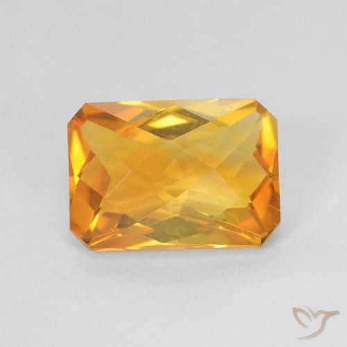 Citrino Laranja-Ouro Natural 2.52ct, Corte Octógono / Esmeralda, VVS