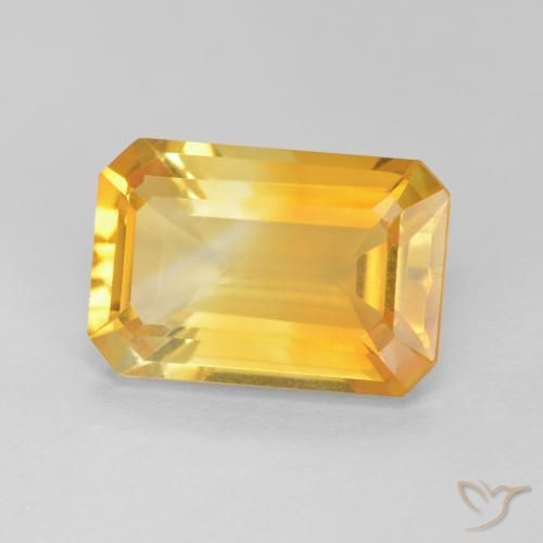 Citrino Dourado Natural 3.70ct, Corte Octógono / Esmeralda, VVS-VS