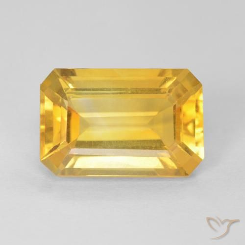 3.80ct Natural Dourado Citrino, Corte Esmeralda, VVS-VS