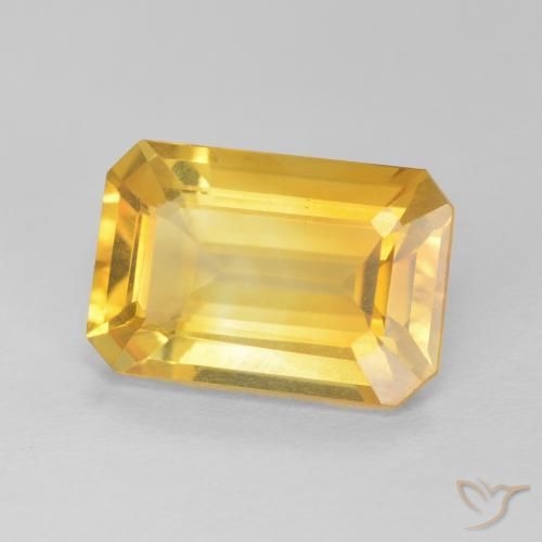 Citrino Dourado Natural 3.80ct, Corte Octógono / Esmeralda, VVS-VS