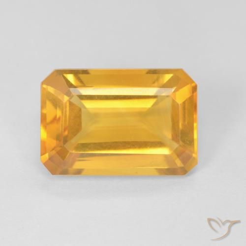3.60ct Natural Laranja-Ouro Citrino, Corte Esmeralda, VVS-VS