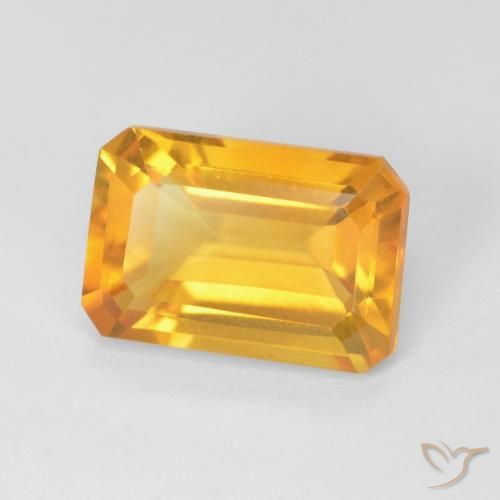 Citrino Laranja-Ouro Natural 3.60ct, Corte Octógono / Esmeralda, VVS-VS