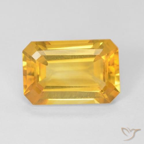 3.91ct Natural Dourado Citrino, Corte Esmeralda, VVS