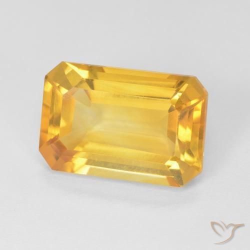 Citrino Dourado Natural 3.91ct, Corte Octógono / Esmeralda, VVS