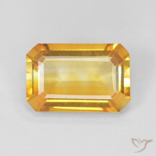 3.37ct Natural Dourado Citrino, Corte Esmeralda, VVS